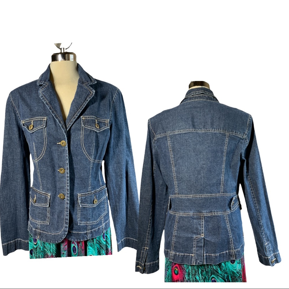 FRENCH CUFF Blue Jean Jacket Size L